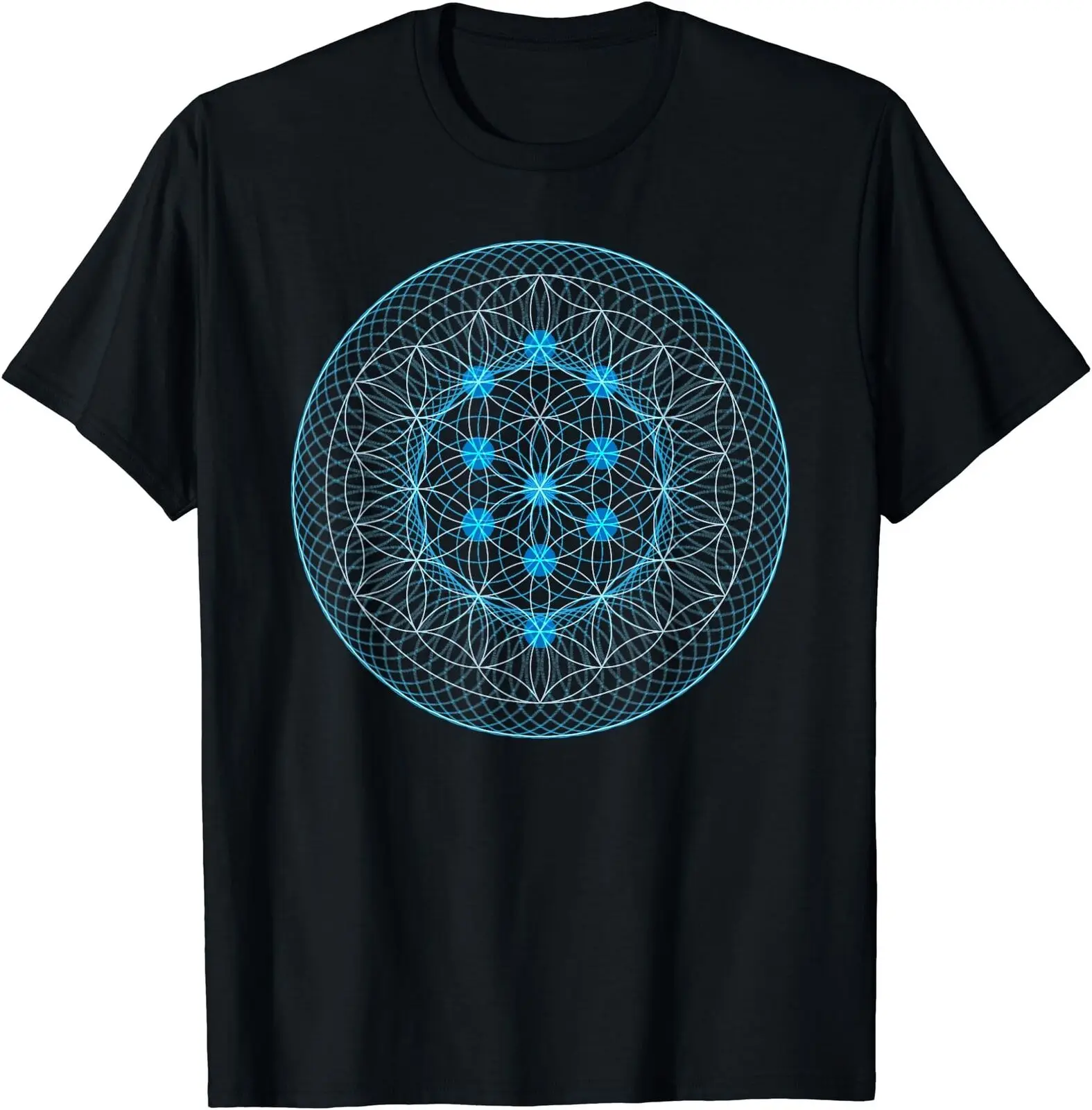 

NEW LIMITED Sacred Geometry Flower With Tree Design Gift T-Shirt Size S-5XL