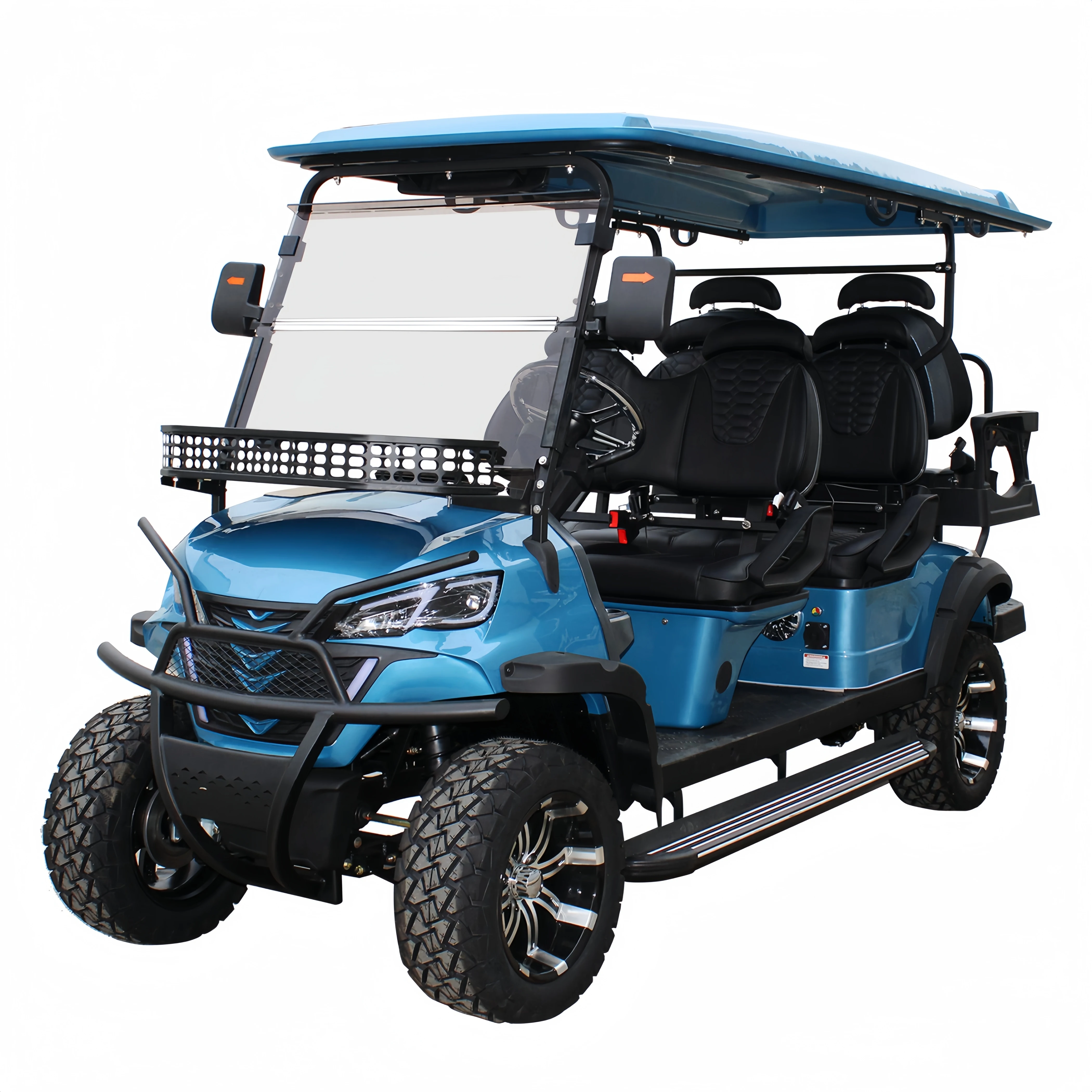 모던 스타일 디자인 6인승 태양광 패널 장착 리프트형 골프 카트 5kw/7.5kw 48V/72V 리튬 배터리 사냥용 전기 골프 카트