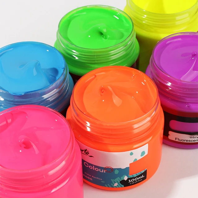Fluorescent Acrylic Paint,100ml/3.38oz 6