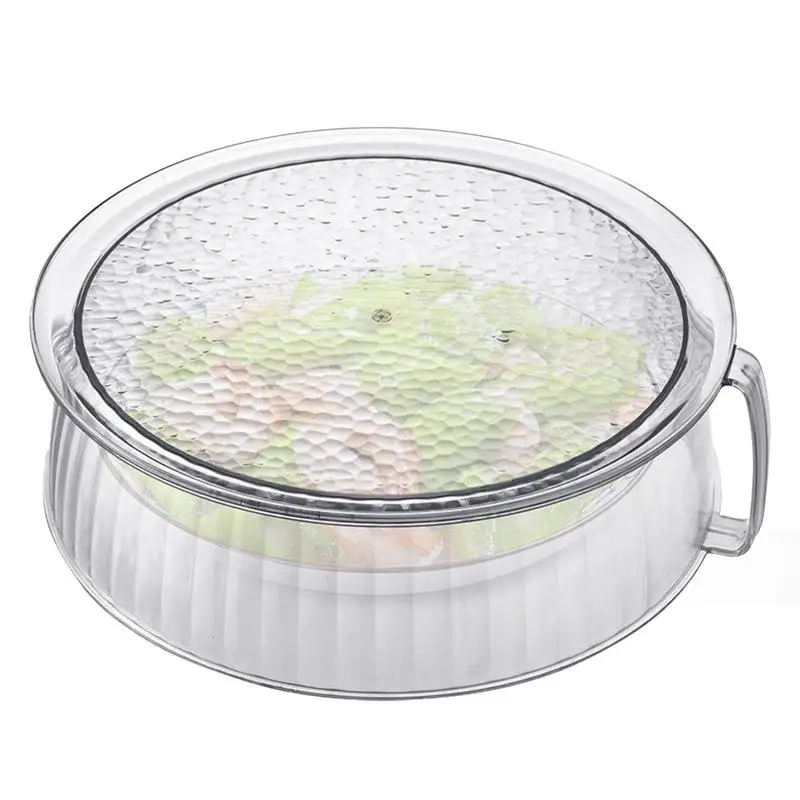 

Household Stackable Dustproof Transparent Dish Covers Food Covers For Plates Portable Plate Cover with Handle For Preservation