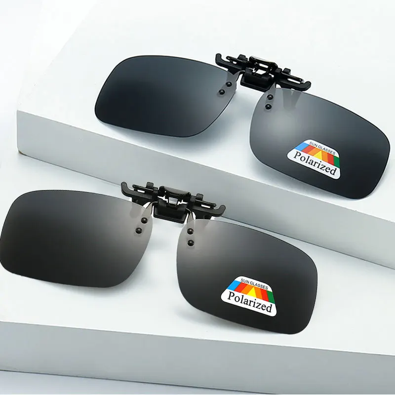 Polarized Sunglasses 2Pcs Set Myopia Glasses Clip Driver Fishing Night Vision Myopia Clipon Sun Shading Eyeglasses