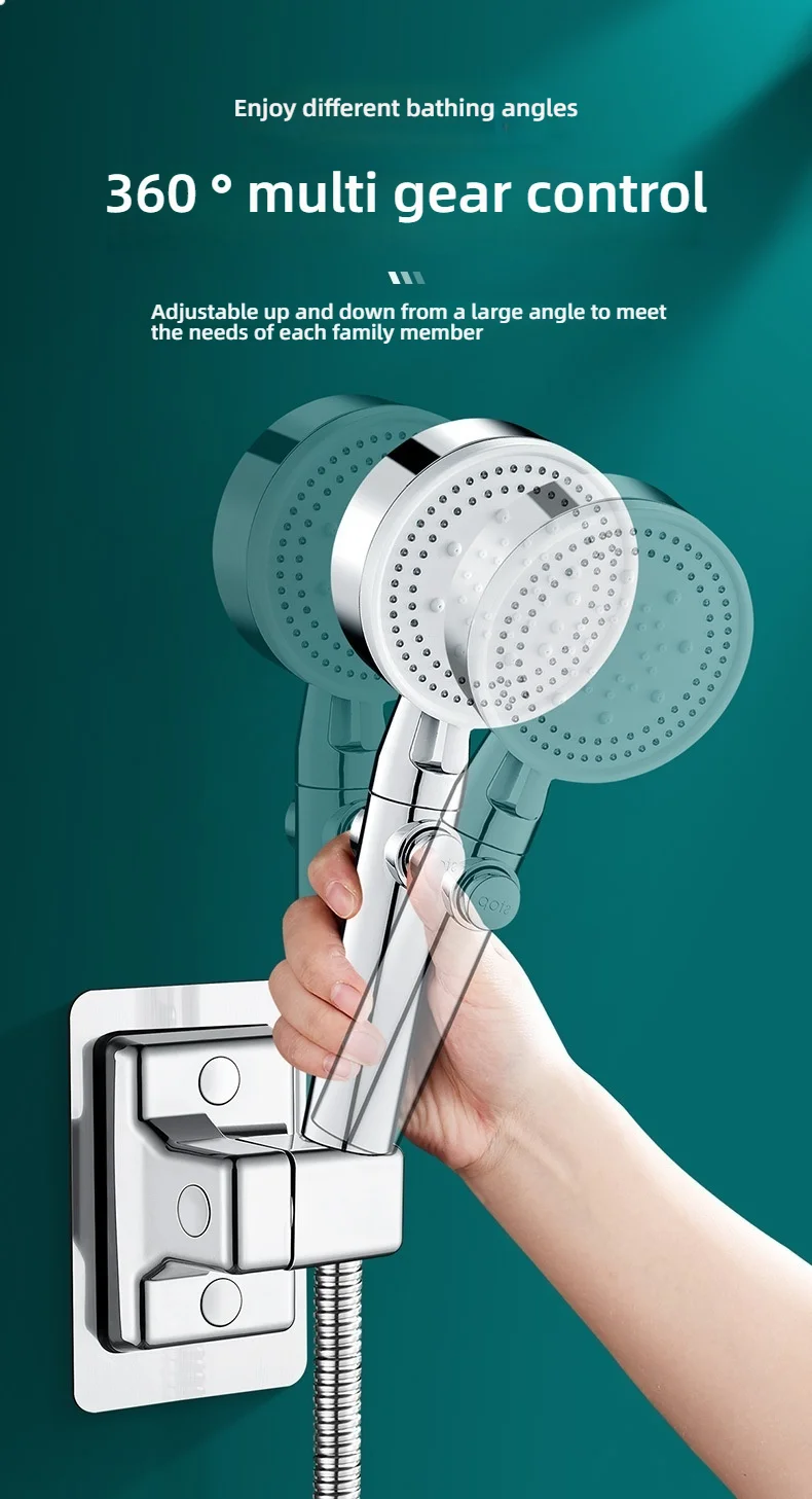 Description Picture 5 of itemShower Head Holder Adjustable Wall Mounted Shower Holder Self-Adhesive Showerhead Handheld Bracket Bathroom Accessories