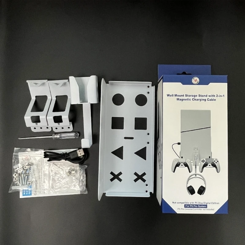 

L74B Настенный держатель для PS 5 с зарядным кабелем Контроллер Подвеска для наушников