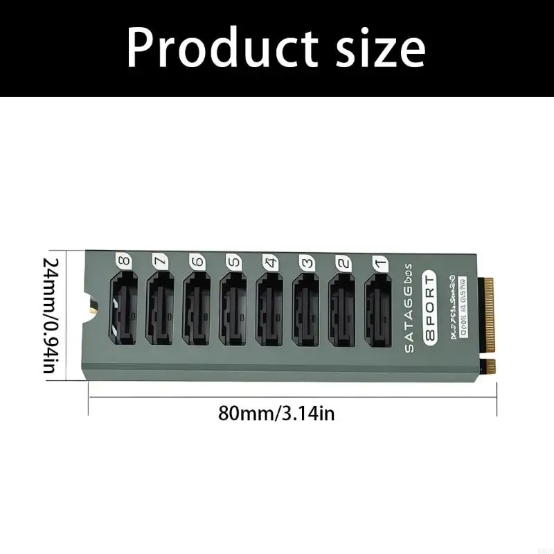 효율적인 M.2 PCIe-8 SATA3 포트 변환기 6Gbps 빠른 확장 및 금속 케이스