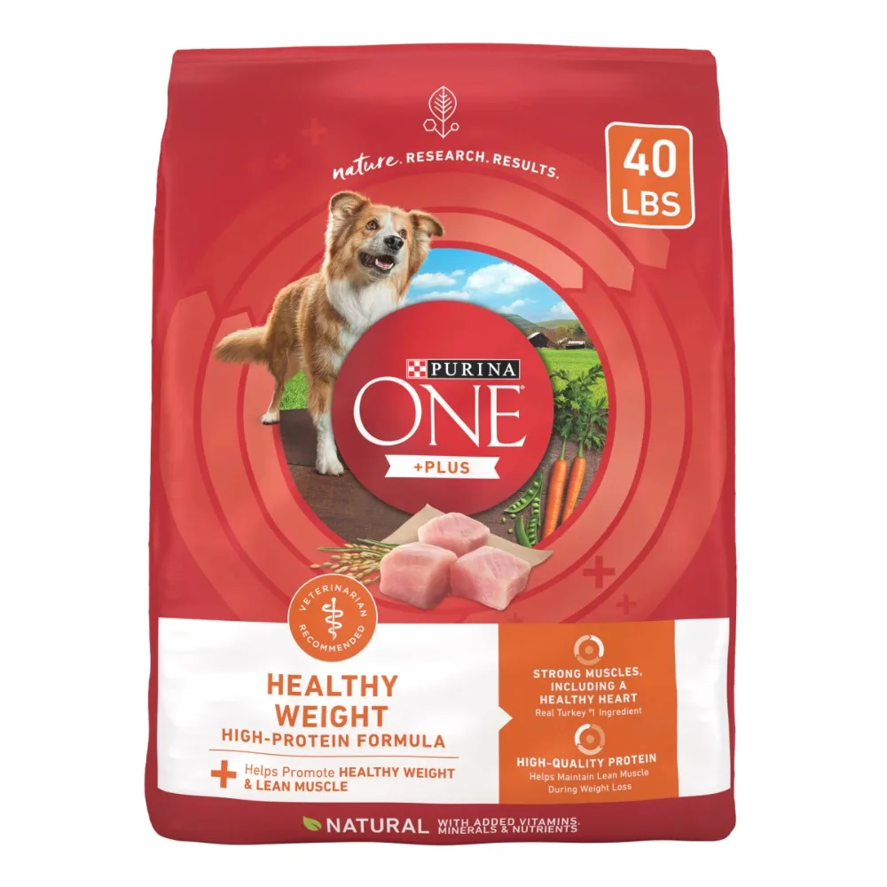 

Purina One +Plus Dry Dog Food High Protein Healthy Weight, Real Turkey 40 lb Bag