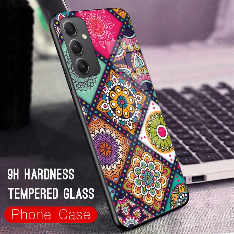 Retro Hand-Painted Glass Phone Case - Anti-Vibration Hard Protective Cover