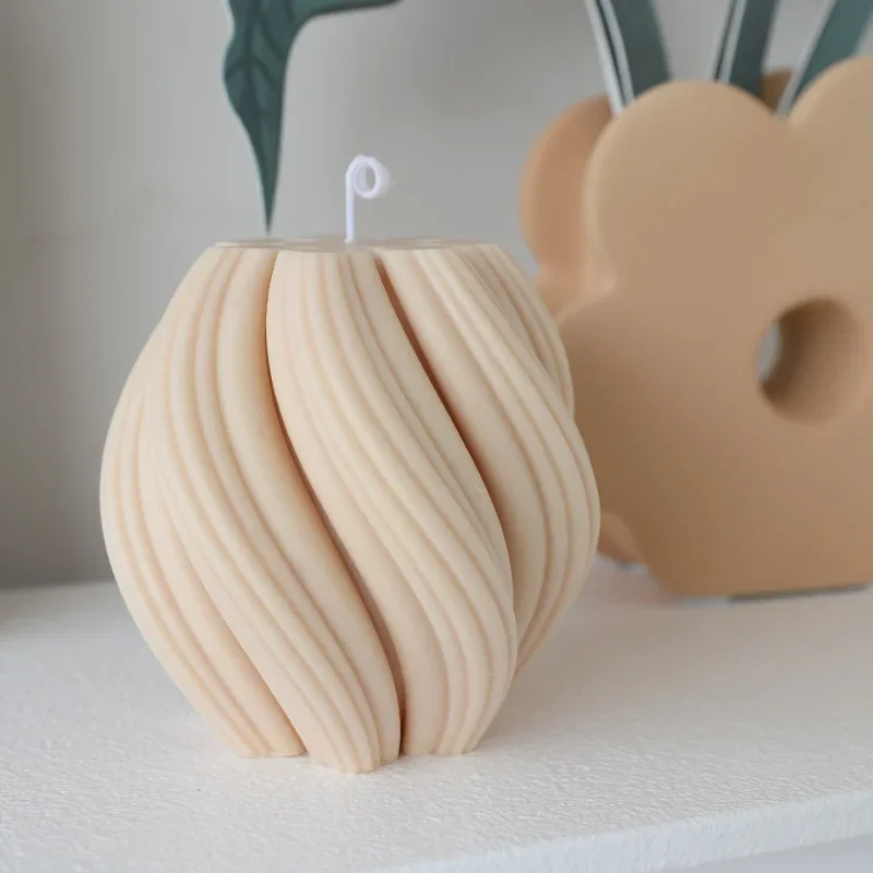 Irregular Geometric Wave Rotating Candle Mold 3D Silicone Candle Mold DIY Resin Soap Gift Crafts Candle Making Mold Home Decor