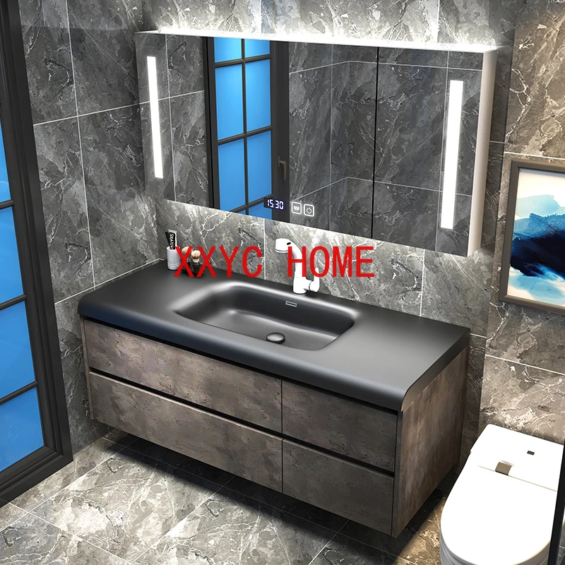 

Black Wash Basin Bathroom Cabinet Washstand Wash Basin Bathroom Smart Basin Wall Cupboard