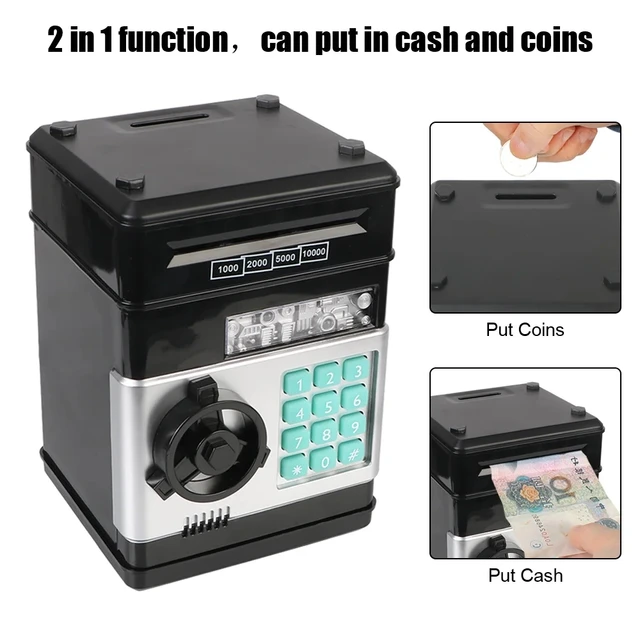 Electronic Piggy Bank ATM Password Money Box Cash Coins Saving Box ATM Bank Machine Safe Box Automatic Deposit Kids Xmas Gift 3