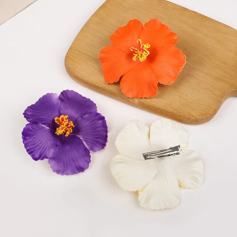 2/5pcs Hawaiian Flower Hair Clip Summer Beach Birthday Party Wedding Decoration Girls Artificial Egg Flowers Hairpin Accessories