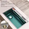 Stainless Steel Kitchen Sink With Cup Washer Embossed large Single Slot Thickened Household Multifunctional Sinks Drain Left 4