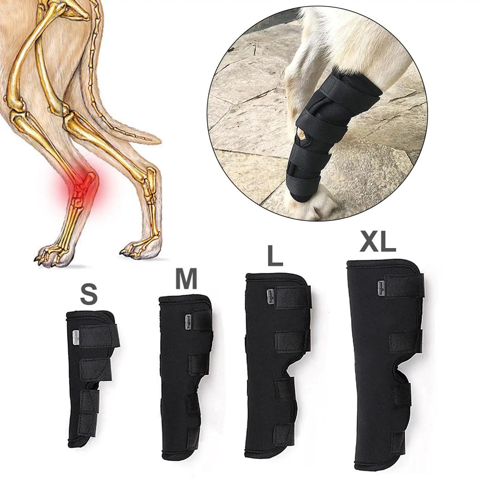 개 지지대 다리 버팀대, 반려동물 팔꿈치 무릎 패드, 염좌용 손목 보호대