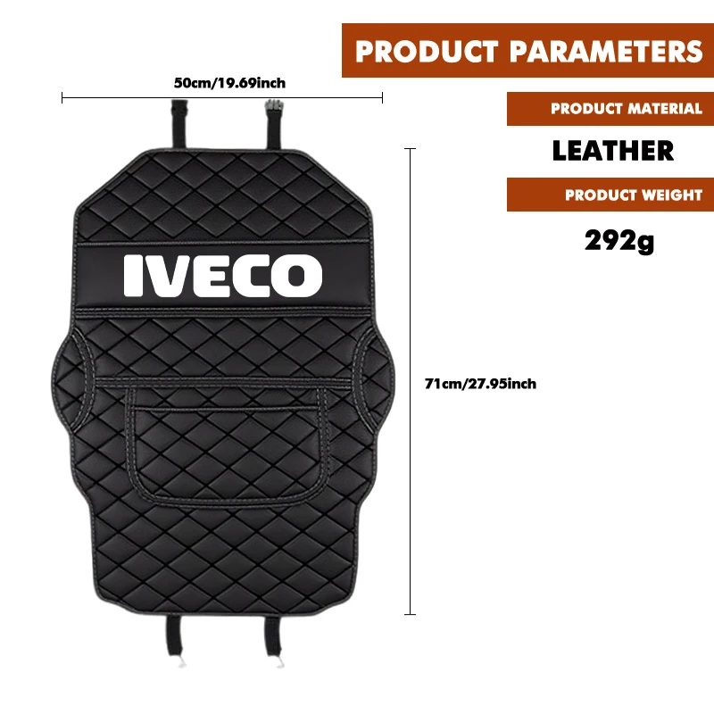 자동차 좌석 뒷면 어린이용 킥 방지 매트 보호대 IVECO Daily Van Chassis Cab 4x4 e-Daily Eurocargo용 보관 가방 패드 ? S-웨이
