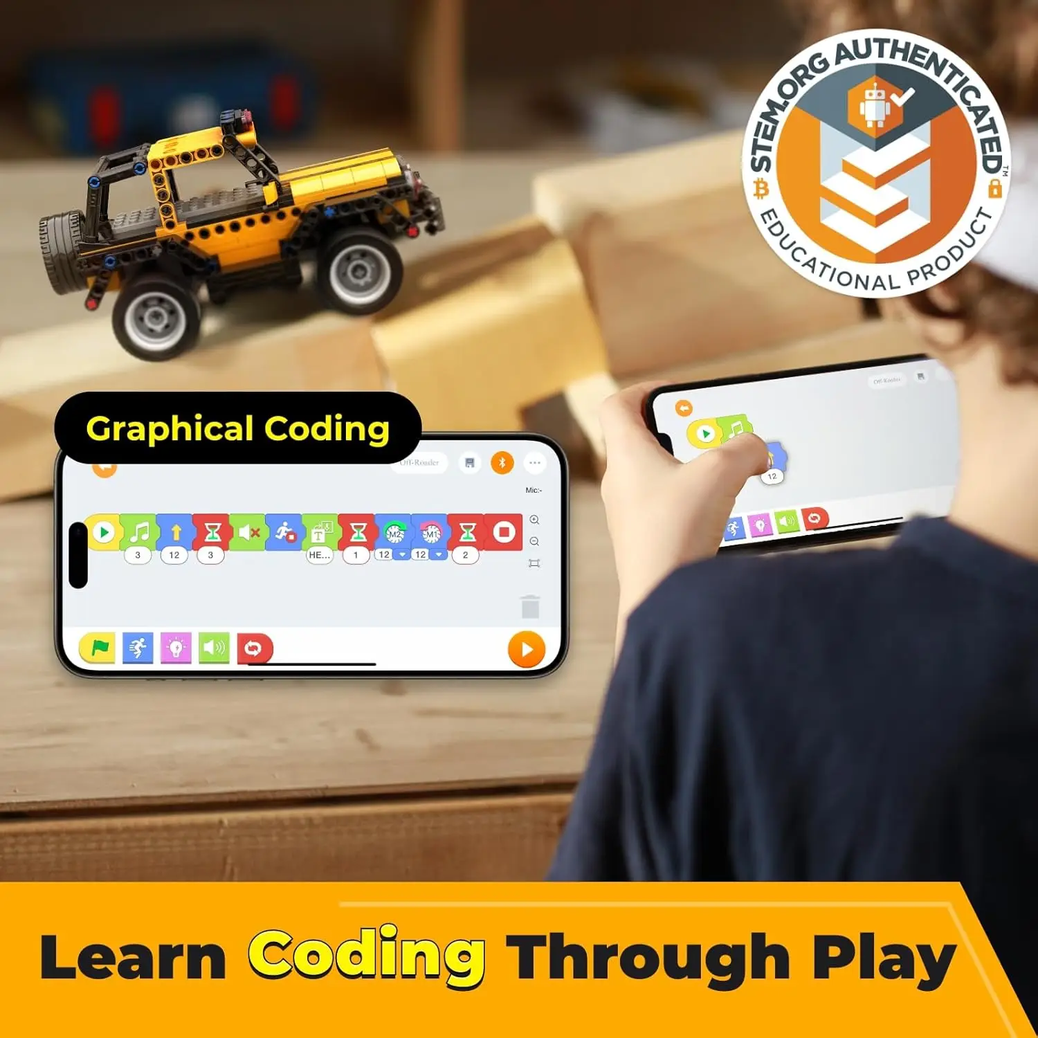 Apitor Robot R Kit di Costruzione Robot 4-in-1, Auto Telecomandate tramite APP, Giocattoli Educativi STEM per la Programmazione, Regali per Bambini dai 6 Anni in su - immagine 3