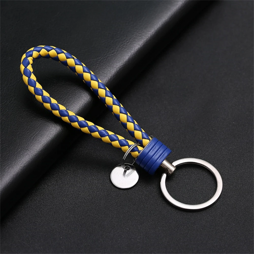 Braided PU Leather Wristlet Keychain Strap - Stylish Accessory