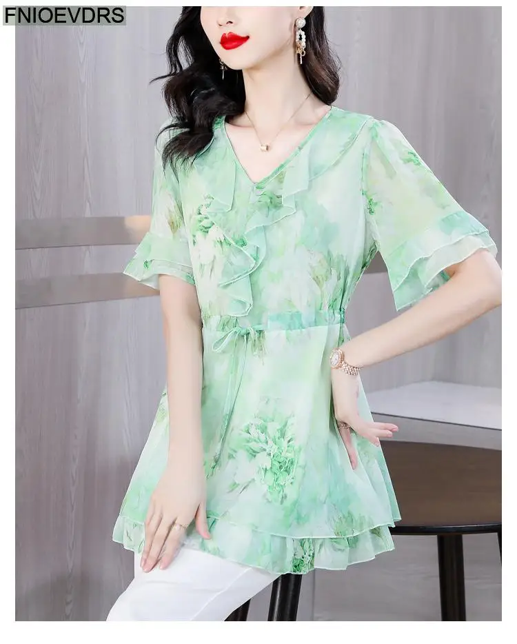 L-5XL Loose Clothes 2023 Women European Fashion Elegant Office Lady Work Ruffles Shirt Casual Tunic Peplum Tops And Blouses