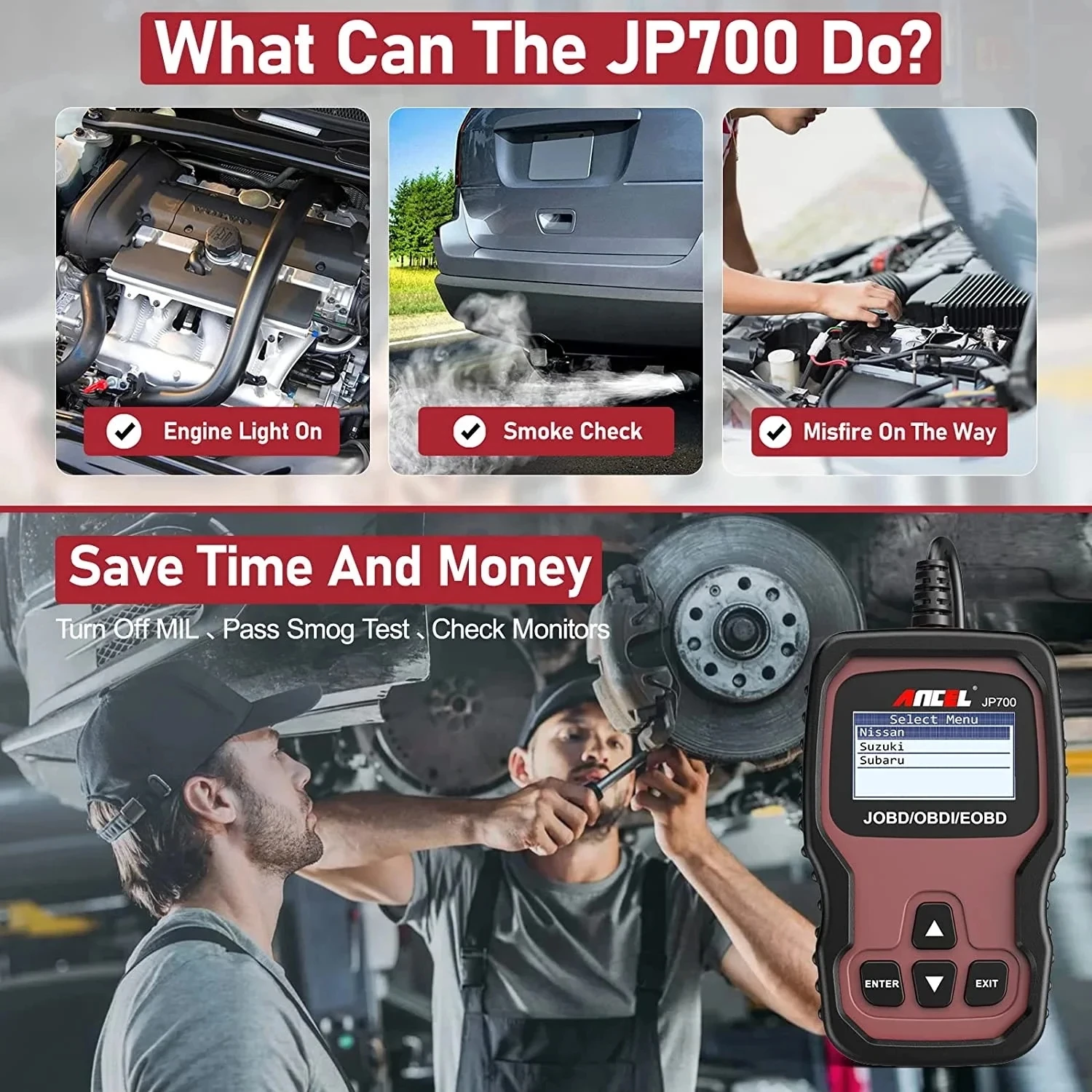 Ancel JP700 JOBD OBD2 Automotive Scanner Full OBDII Code Reader OBD 2 Car Diagnostic Tool for Japanese Toyota Nissan Honda Mazda 3