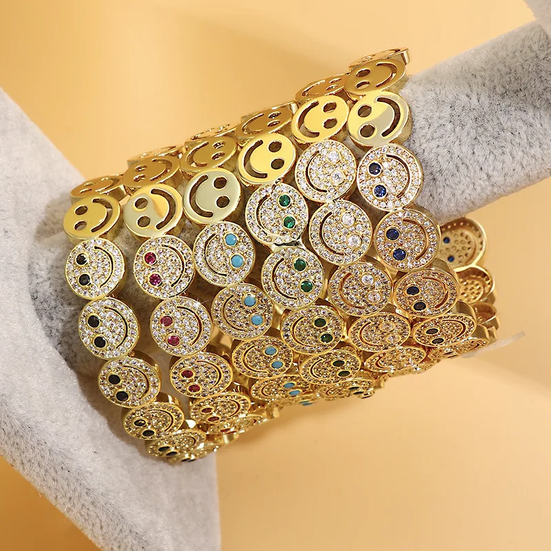 Cuff Bangle Copper Metal Bracelet for Women Diamond Band Zircon Inlay Bracelets for Ladies Vintage Girls Jewelry 6