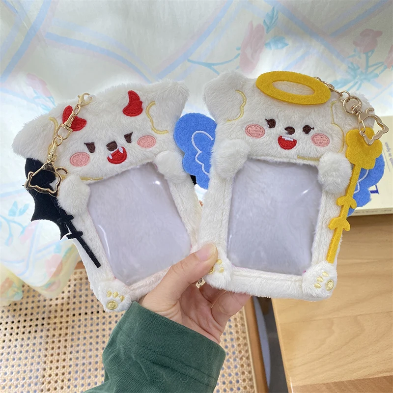 

Cute 3 Inch Plush Card Holder Cover Star Chasing Pendant Keychain Photo Card Sleeve ID Credit Case Protector Case Card Cover INS