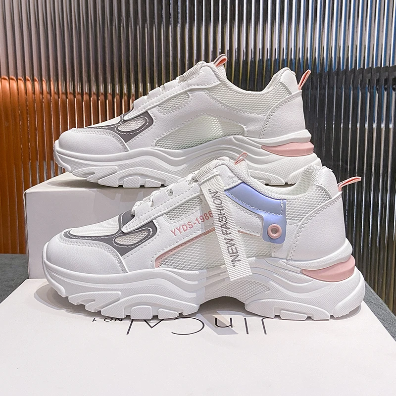 

Women's Vulcanize Platform Shoes Fashion Comfortable Lace-up Mesh Sneakers Women's All-match Walking Shoe Casual Shoes for Women