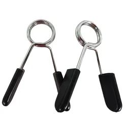 Set of 2 Barbell Clamp Spring Collars for Weightlifting and Fitness Workouts