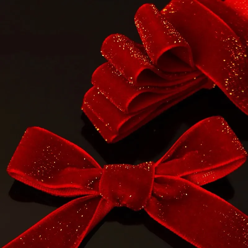 Ruban De Velours Rouge 0,9cm X 9m - Pour Emballage Cadeau, Mariage, Décoration