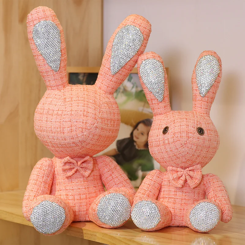 Luxury 38cm Cute Bunny Diy Diamond Inlaid Rabbit Plush Toysornament  Creative Gifts Accompany Toys For Furniture Decoration - AliExpress