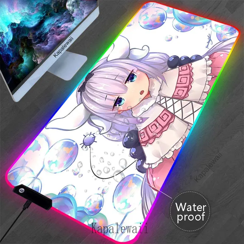 

RGB Waterproof KANNA Large Mouse Pad Backlit Gamer Mousepad Gamers Mouse Mat Natural Rubber Desk Mats Keyboard Mat XXL 900x300mm