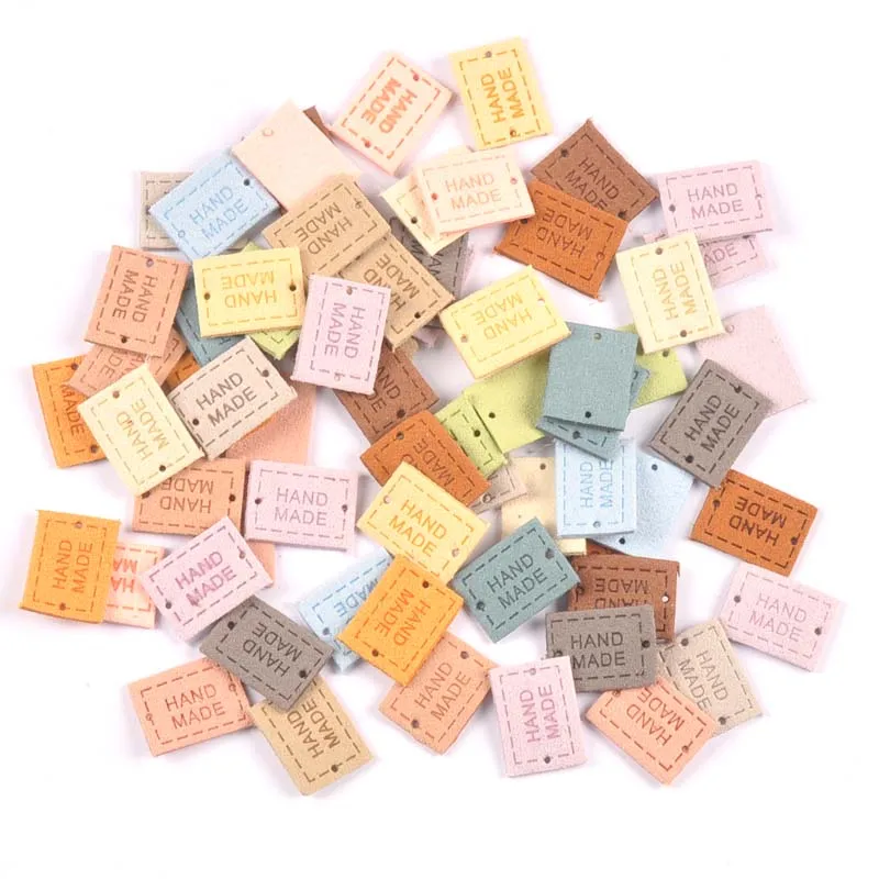 Handmade Embossed PU Cloth Tags for DIY Garment Sewing Accessories (20 Pcs)