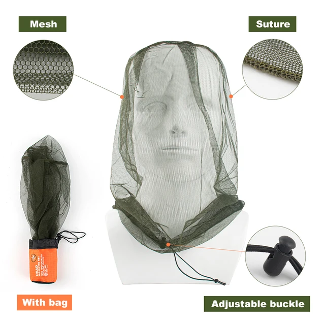 Filet de protection faciale Ultra Large et Long, 1 pièce, maille à trous Extra fins, doux et Durable, moustiquaire Premium, filet de protection faciale contre les insectes, casquette de Camping 6
