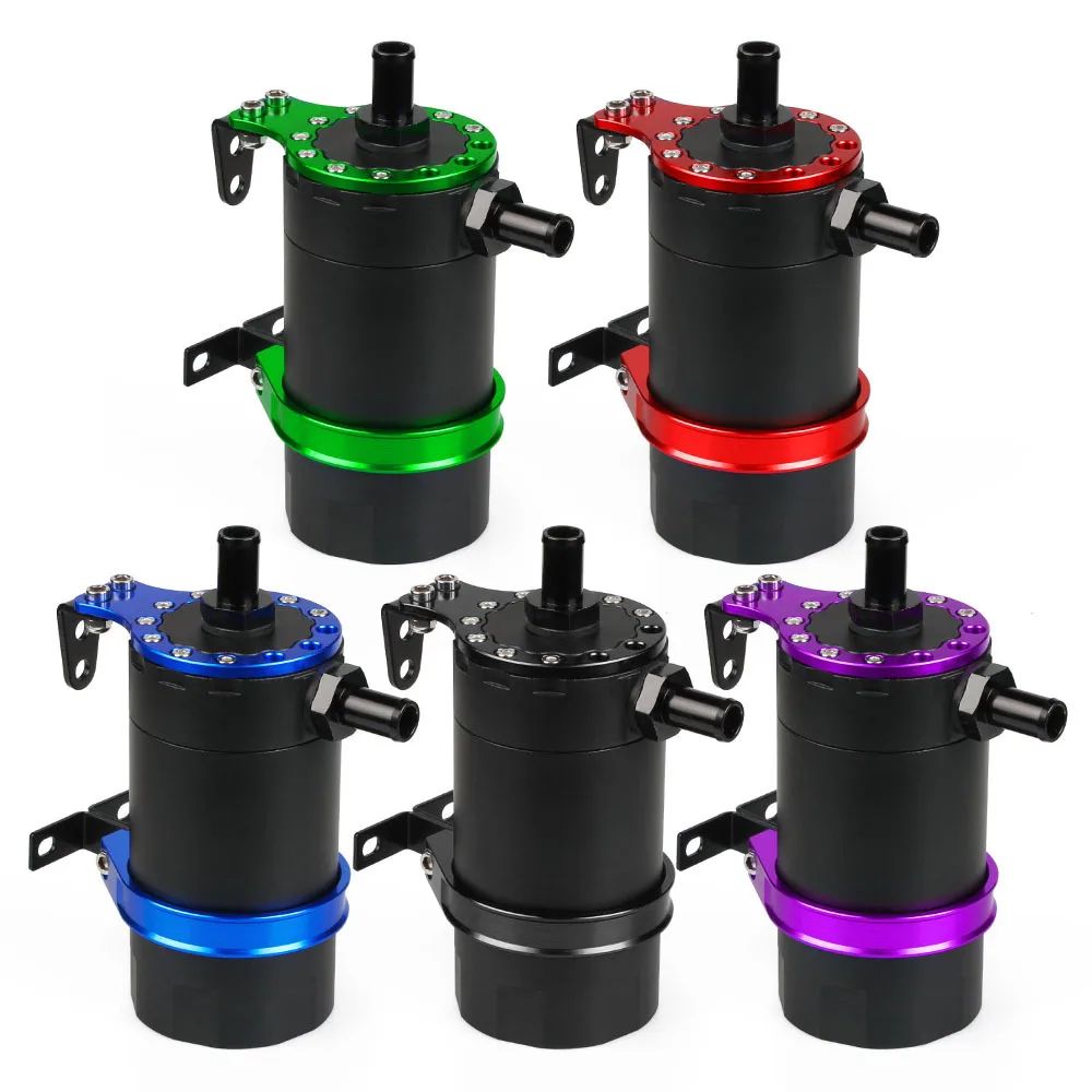 Oil Catch Can Kit Reservoir Baffled Tank with Breather Filter Universal Aluminum