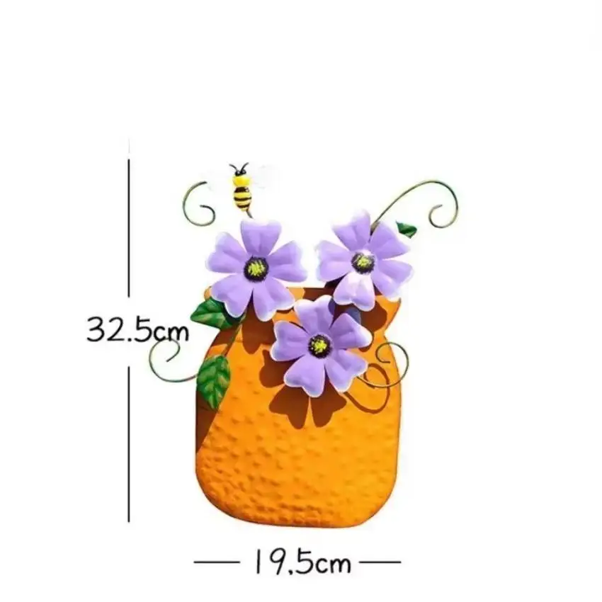 2025 Vases Wall Decor Home Balcony Villa Entrance for Flowers Room Accessories Garden Fashion Decoration Creative Painted Iron