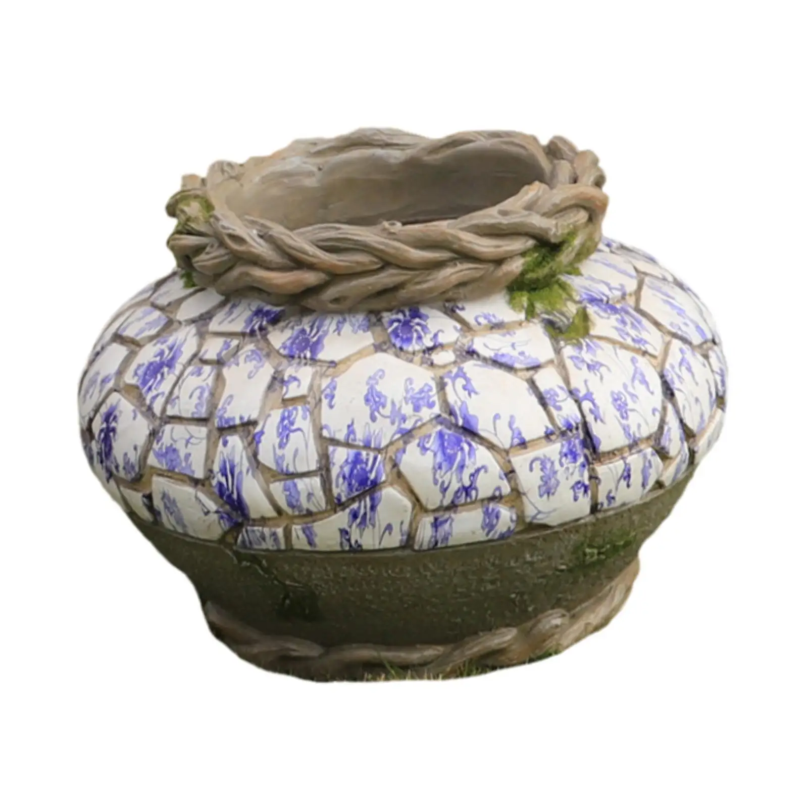 Resin Plant Pot Flower Vase Display Holder Gift Decoration Flowerpot Garden Planter Pot for Balcony Living Room Outdoor Shelf