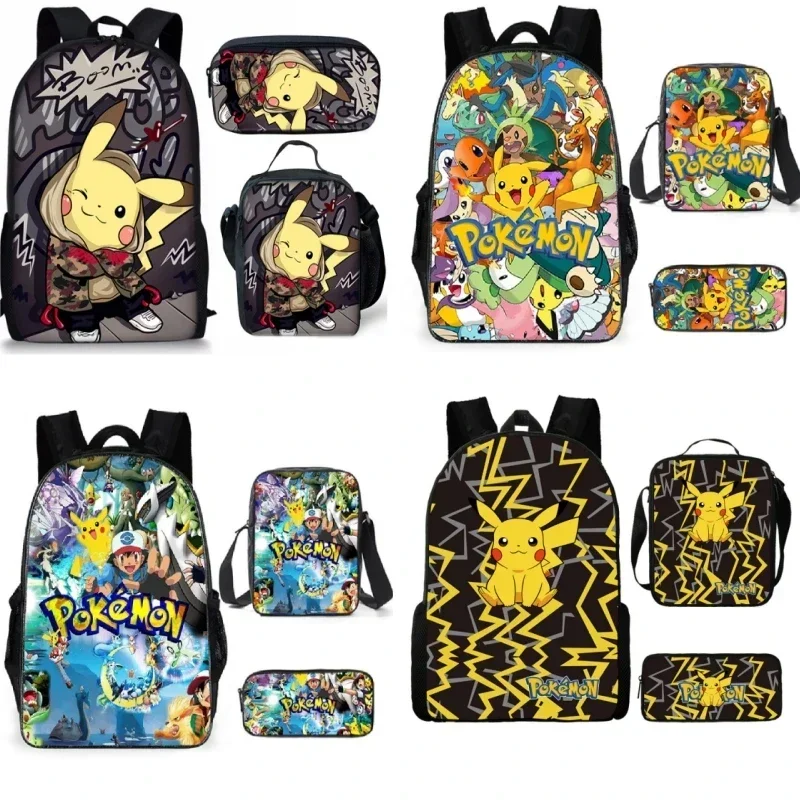 MINISO Pokémon SchoolBag Pikachu Backpack Polyester Comfortable Burden-reducing Student Children's Backpack School Bag Mochila 1