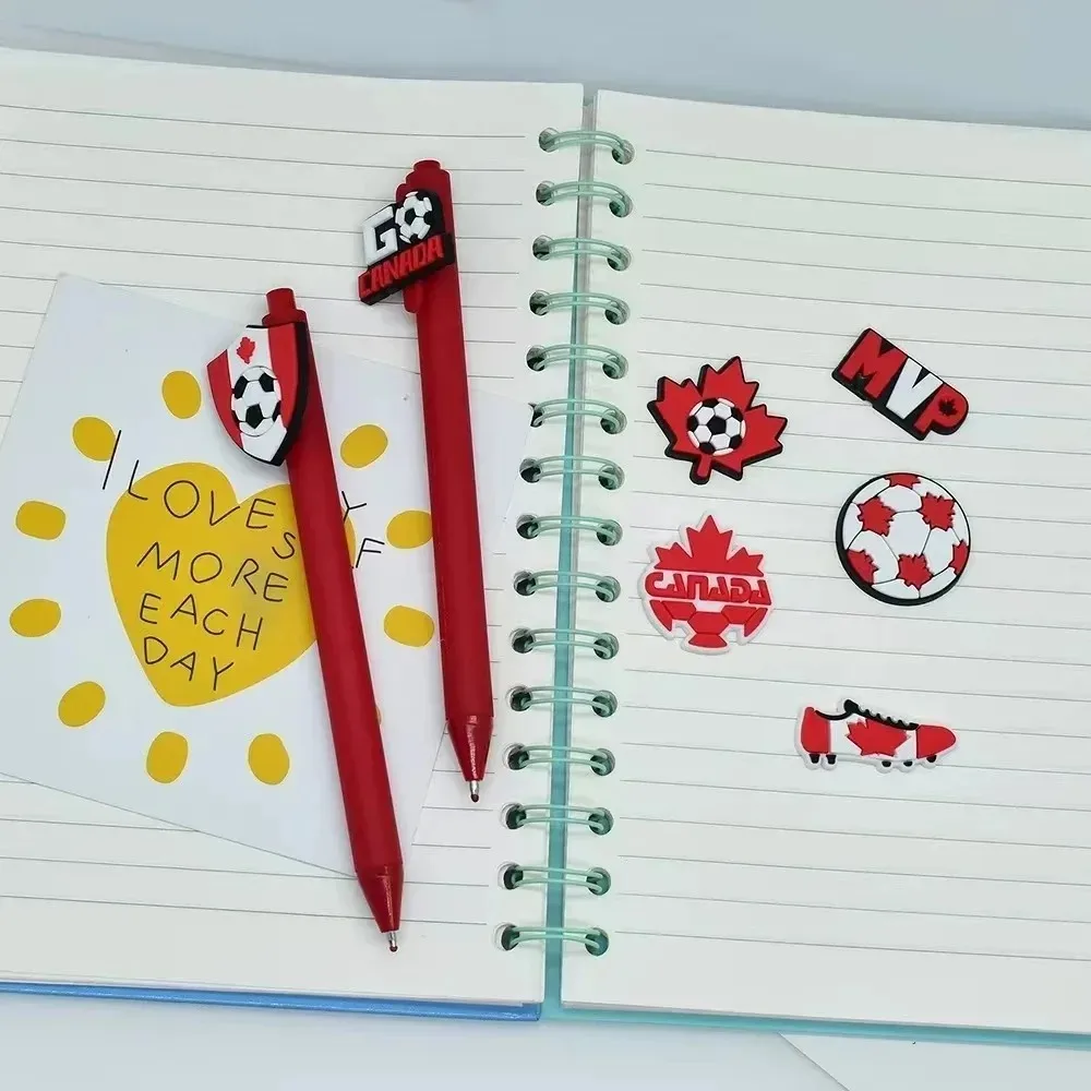 6/12개 레드 시리즈 축구 펜, 팬 CR7 모양 볼펜, 사랑하는 축구 선물 펜, 랜덤 스타일