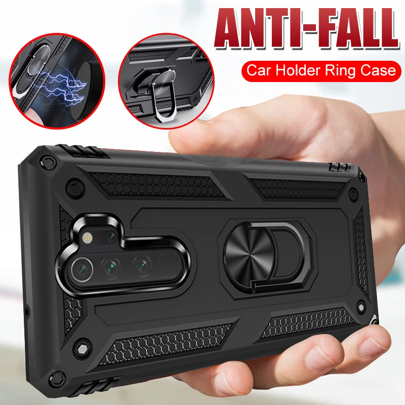 Premium Metal Ring Armor Case - Shockproof Silicone Bumper Back Cover