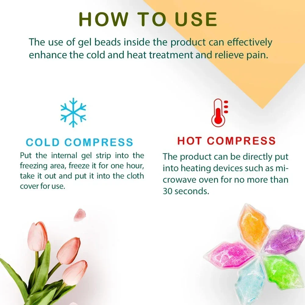 6 Packs Lip Gel Ice Packs Cold Use for Lip Surgery Flexible Reusable Cooling Pad Cold Compress for Cosmetic Injuries Pain Relief