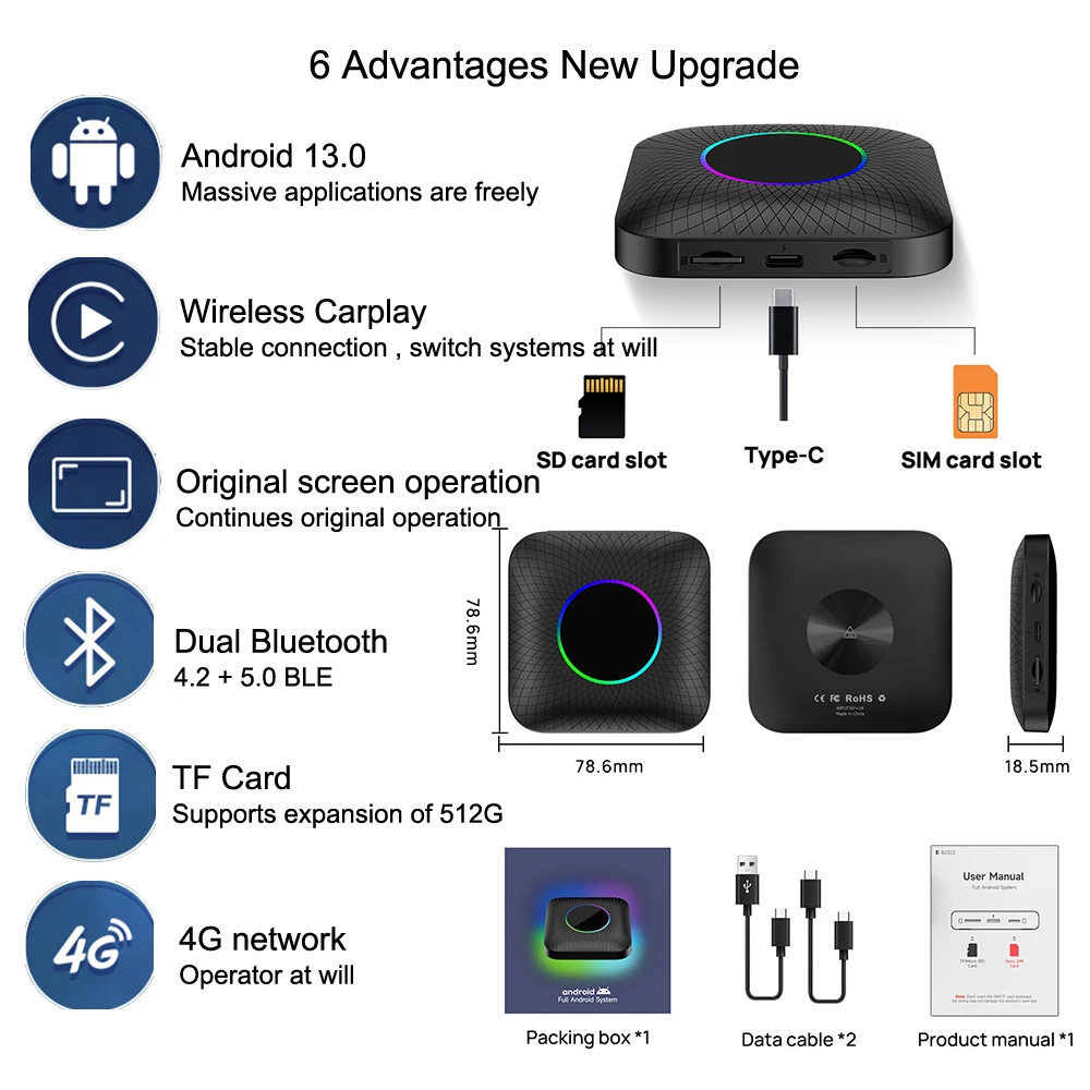 2024 ֽ LED ī÷ , ȵ̵ 13 Ʈ TV ڽ, ȵ̵ ڵ  ī÷, ƿ  ٰ Ÿ 