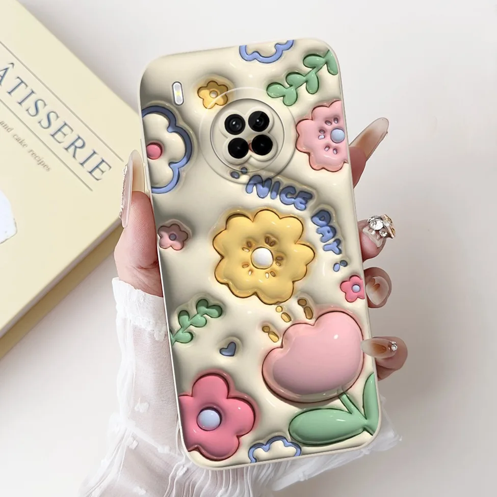 Fashion Cute Cartoon Luxury Flower Silicone Shockproof Bumper Back Cover