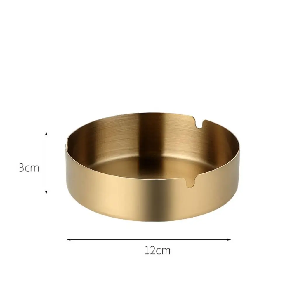 Round Metal Portable Ashtray Stainless Steel for Bedroom Home