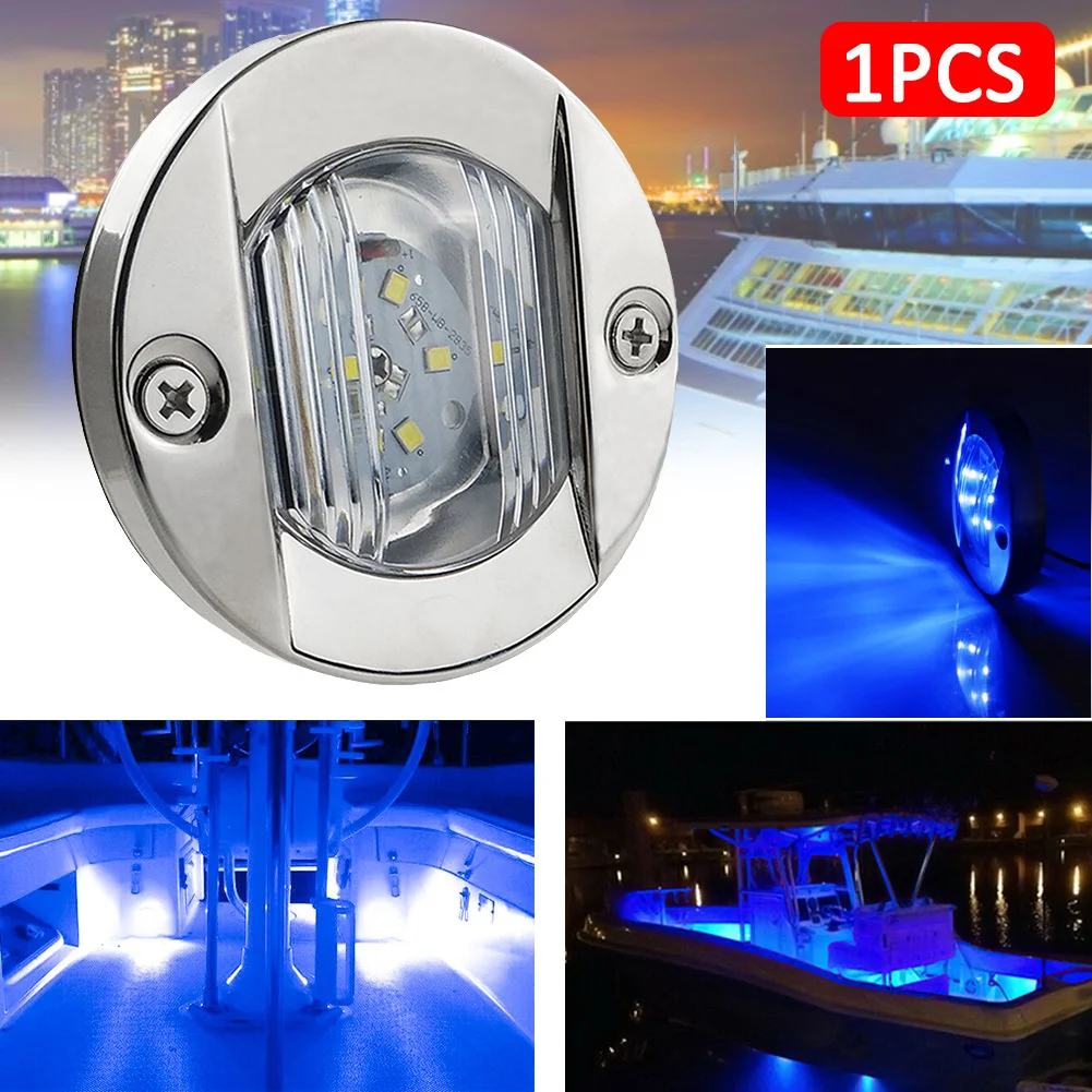 1pcs White Round Marine Boat LED Stern Light Cabin Deck Courtesy Light Waterproof Boat Parts Accessories