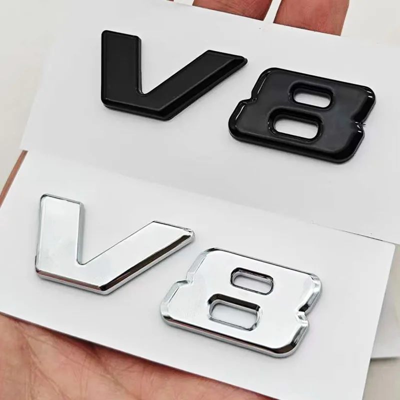 메르세데스 벤츠 AMG GL ML SL 500 220 C63 S500 V8 악세사리 ABS 크롬 블랙 V8 로고 레터링 자동차 펜더 엠블럼 배지 스티커