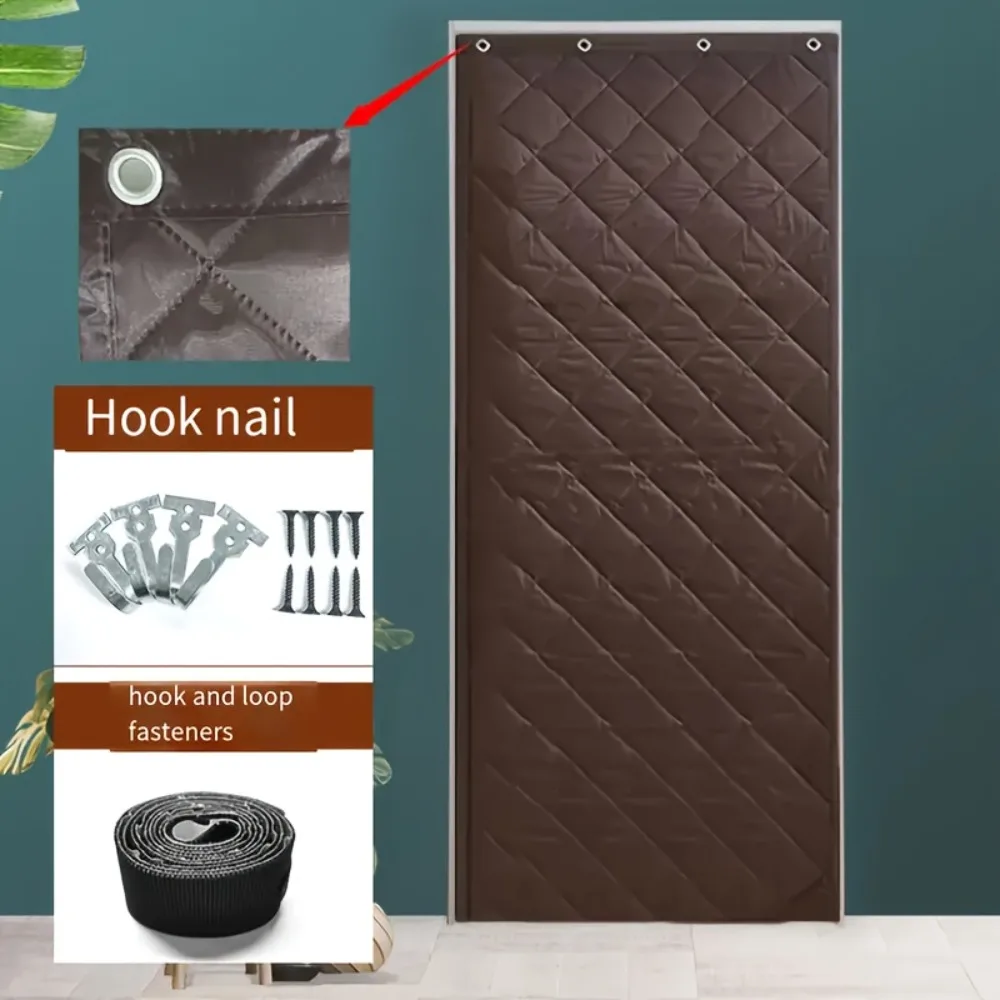 Termal Kapı Perdesi Ağır Hizmet Tipi Soğuk Geçirmez Rüzgar Geçirmez Kalınlaştırılmış Kanca Tasarımı Aletsiz Enerji Tasarruflu Ev