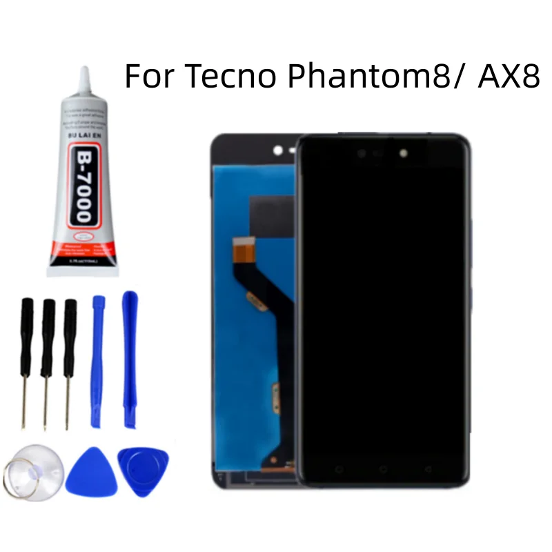 For Tecno Phantom8 LCD Display With Touch Screen Phantom 8 AX8 LCD Screen Digitizer Complete Assembly Replacement