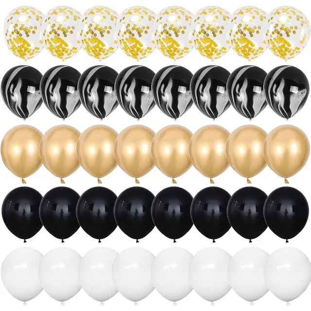40 pièces 12 pouces or Rose confettis ballons en Latex joyeux anniversaire décorations de fête enfants adulte garçon fille bébé douche fournitures de mariage 5