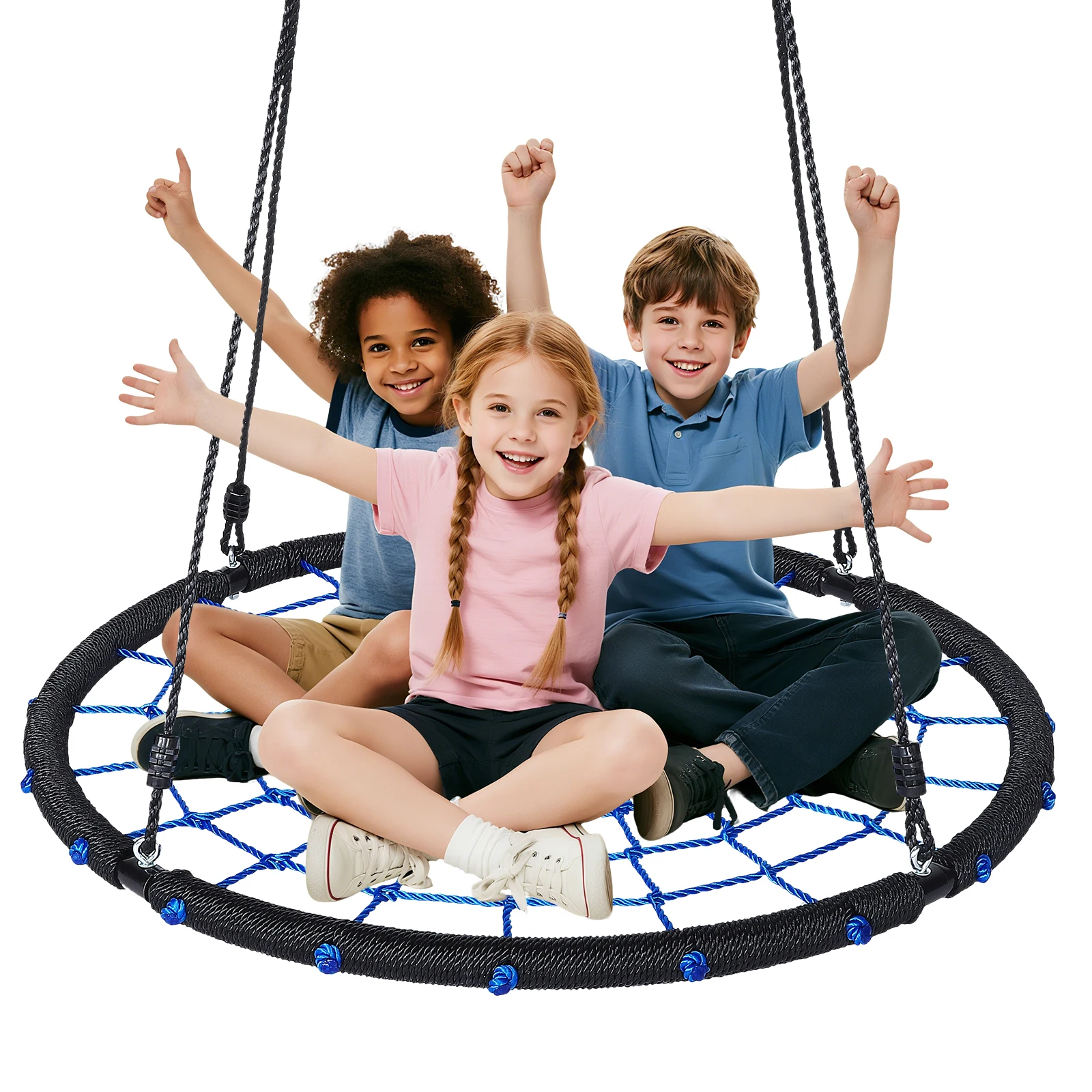 100cm (39.37") Spider Web Tree Swing - Adjustable Height, 200kg Capacity, Dual Swing Modes for Indoor/Outdoor Use