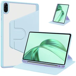 Enhanced Rotating Stand Case with Acrylic Back and Pencil Holder for HonorPad X8a 11 inch (Sky blue)