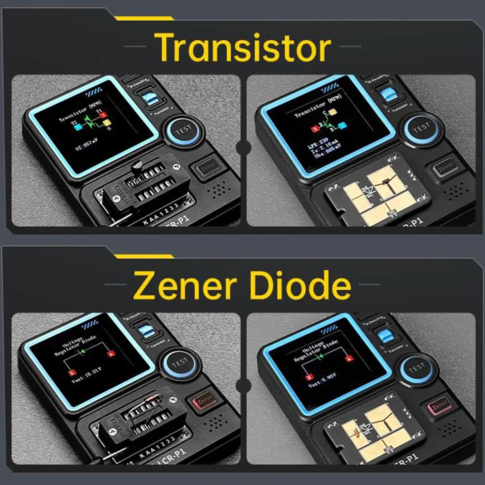 FNIRSIs LCR-P1 Transistor Tester Diode Transistor Capacitance Resistance Meter LCR ESR Meter NPN PNP MOSFET IRss Tester Tools