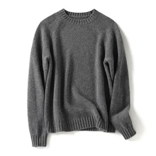 

Men100% CASHMERE Knitted Sweater Men Business Casual O-Neck Computer Knitted Thick Pullover Vintage Sweater 2022