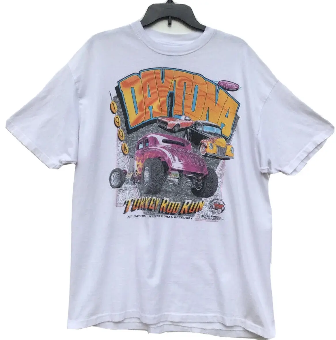 1994 Daytona Turchia Rod Run Vintage T Shirt Car Show Usa Americana Taglia Xl
